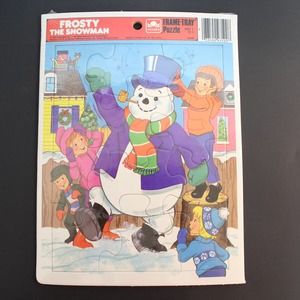 Vintage 1985 Golden Frame Tray Puzzle Frosty the Snowman NOS 4597A